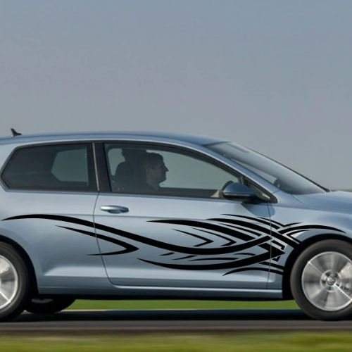 autocollant pour voiture gris sur auto bleu
