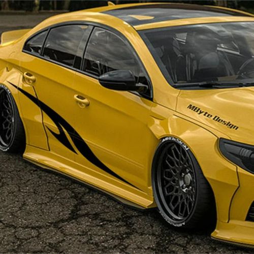autocollant pour voiture noir sur vw jaune
