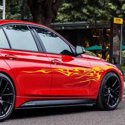 autocollant voiture rouge