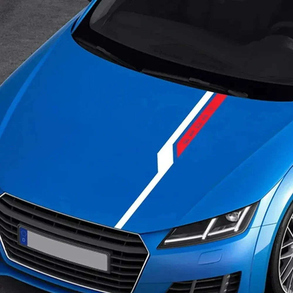 autocollant voiture 2 bandes voiture bleu