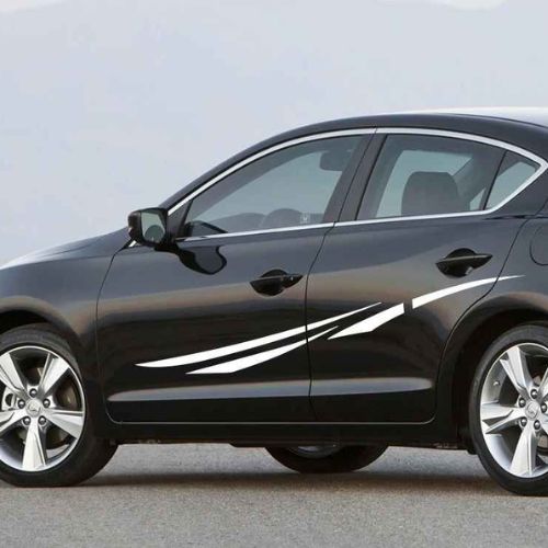 autocollant voiture blanc sur Honda noir