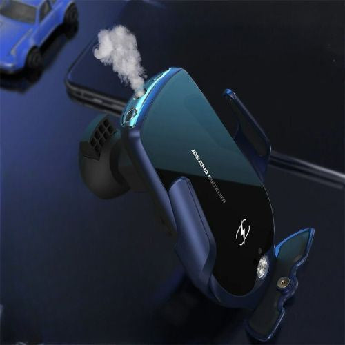 chargeur induction voiture bleu