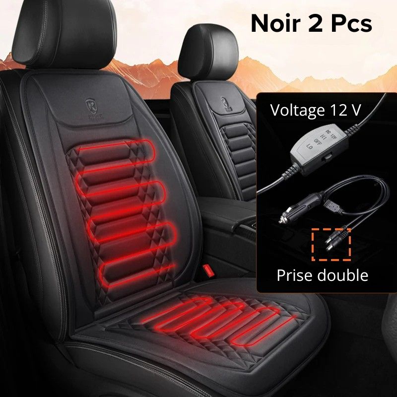 housse siege auto chauffant-noir