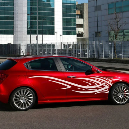 autocollant pour voiture blanc sur vw rouge