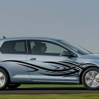 autocollant pour voiture gris sur auto bleu