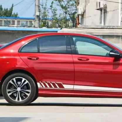 autocollant voiture blanc sur voiture rouge