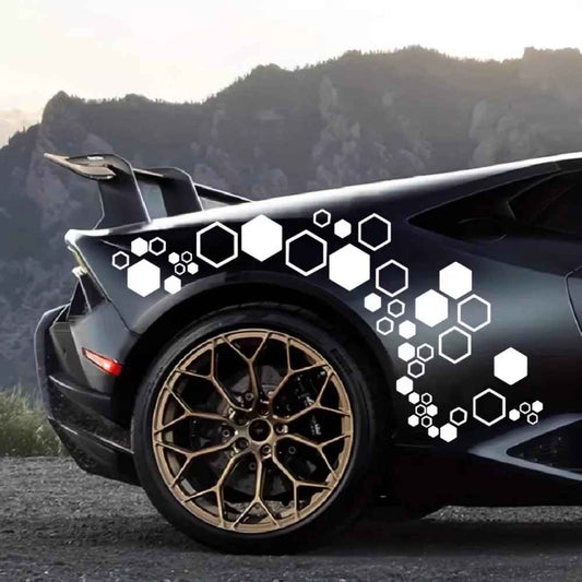 autocollant voiture blanc sur voiture sport