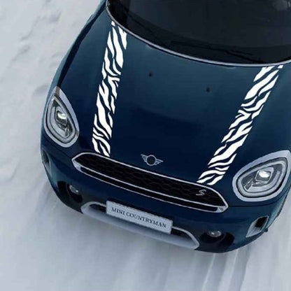 autocollant pour Mini-
Cooper blanc sur Cooper noir
