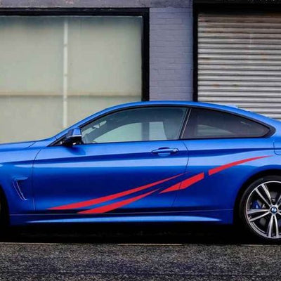 autocollant voiture rouge sur bmw