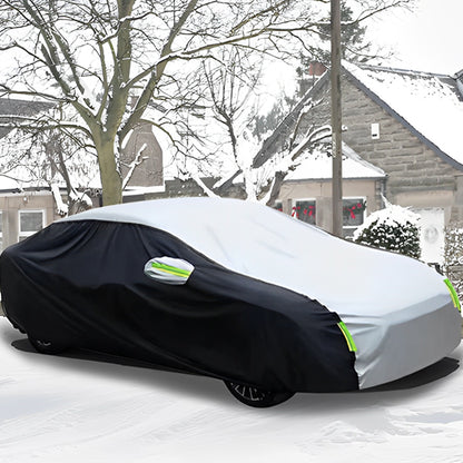 bache pour voiture avec neige