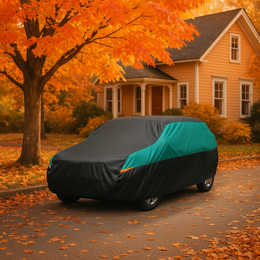 bache pour voiture en automne