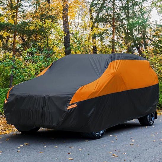 bache pour voiture noir et orange