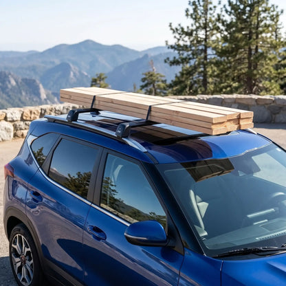 barre de toit aluminium transport de bois