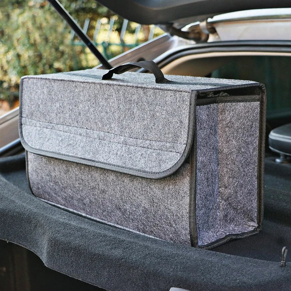 coffre rangement voiture gris