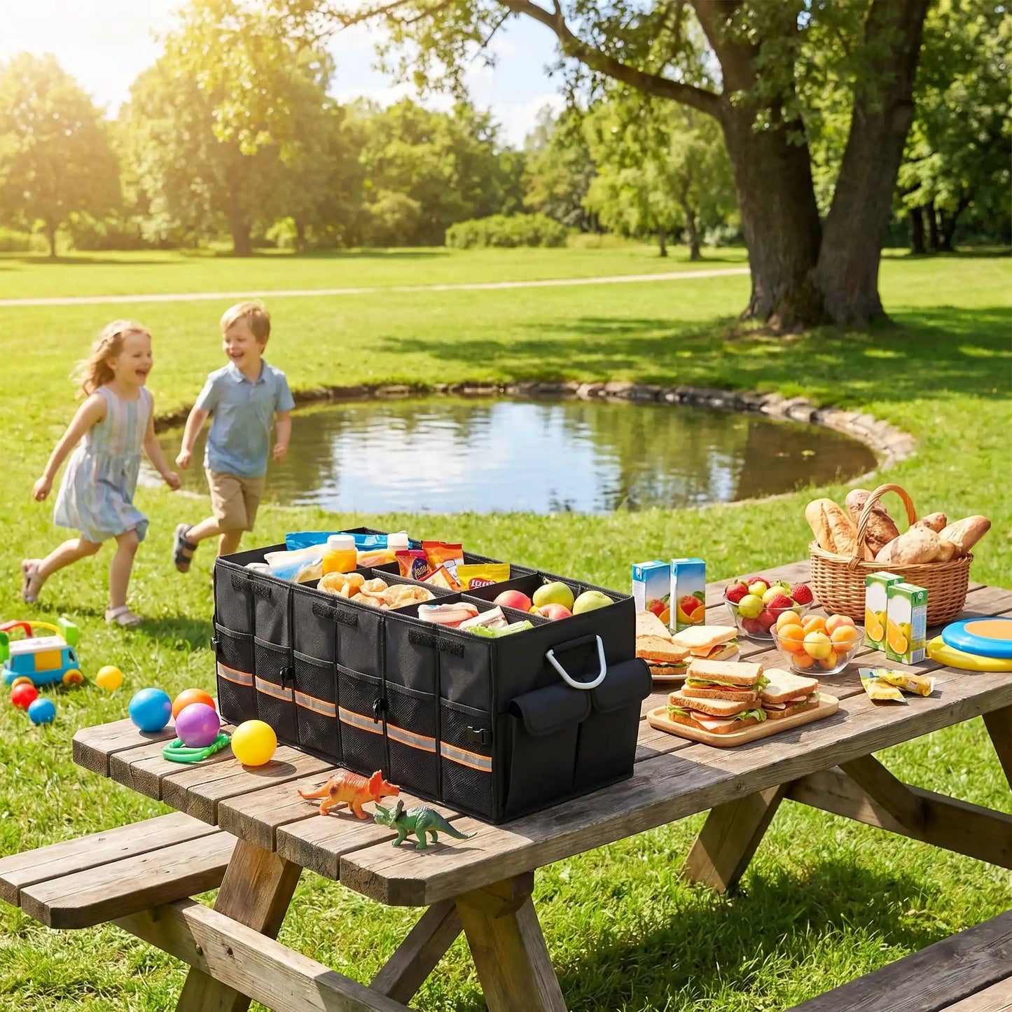 coffre rangement voiture pliable table pic-nik