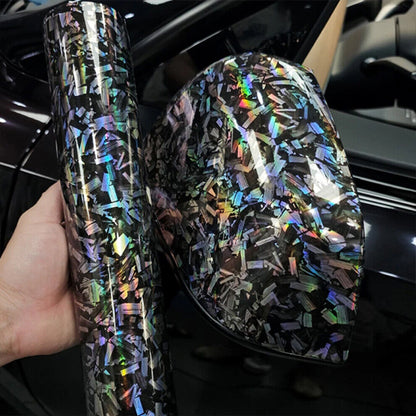 covering voiture carbone noir et argent