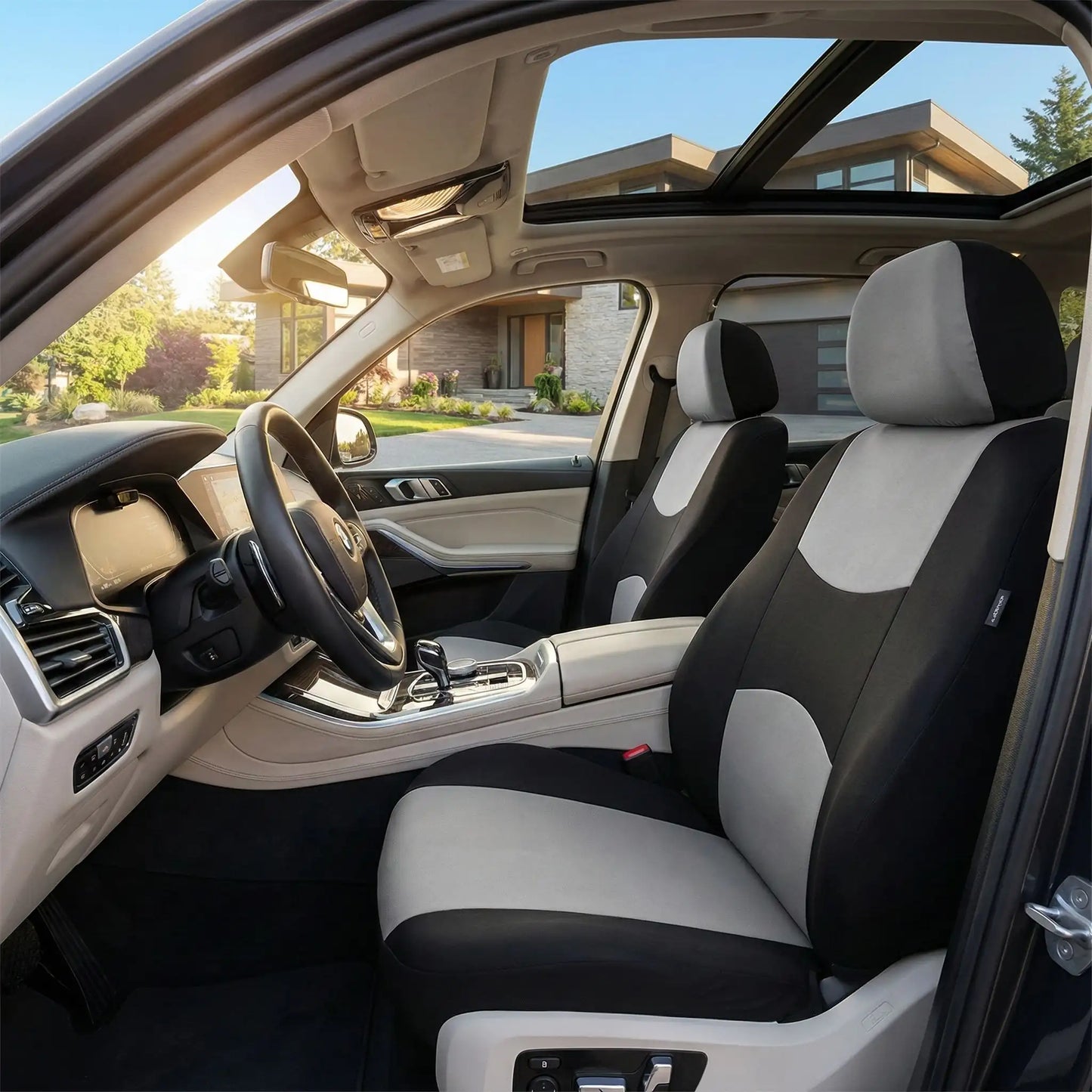 housse siege auto gris