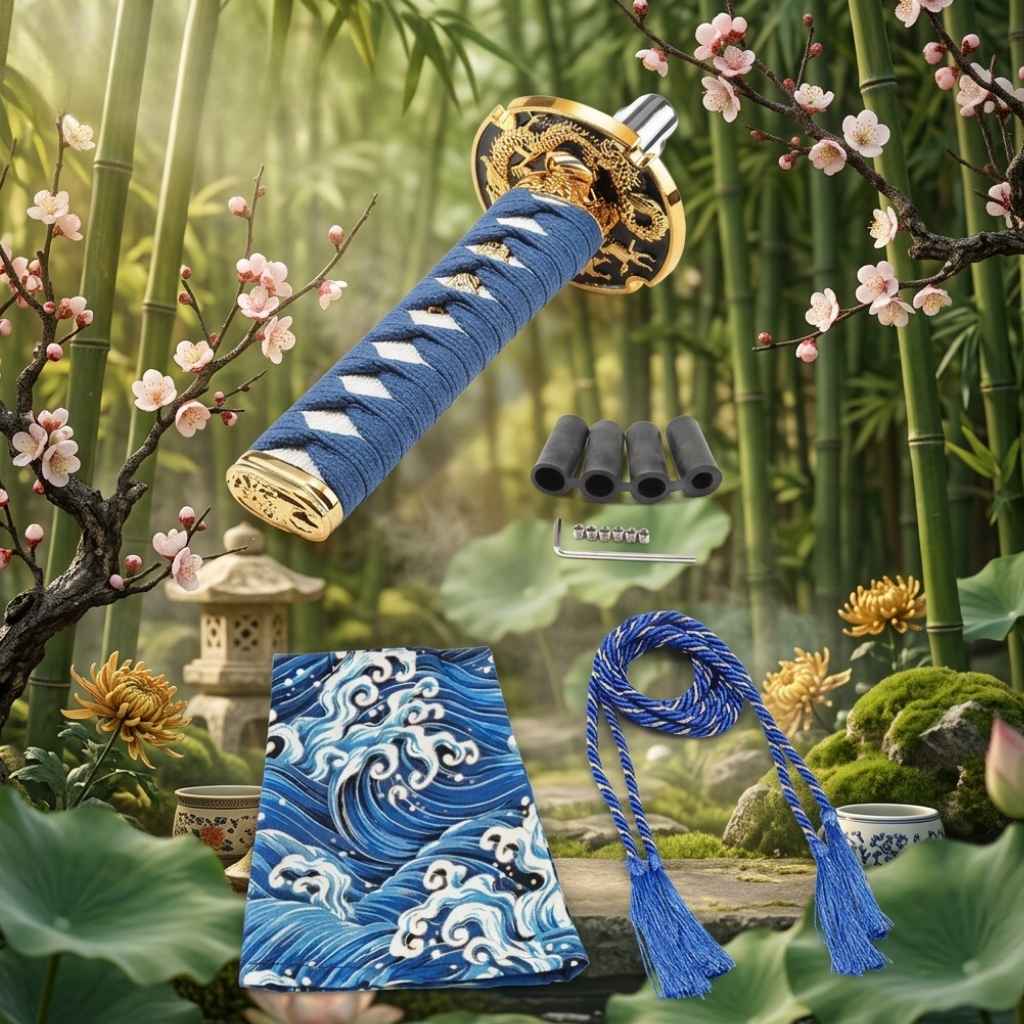 pommeau levier vitesse samurai bleu