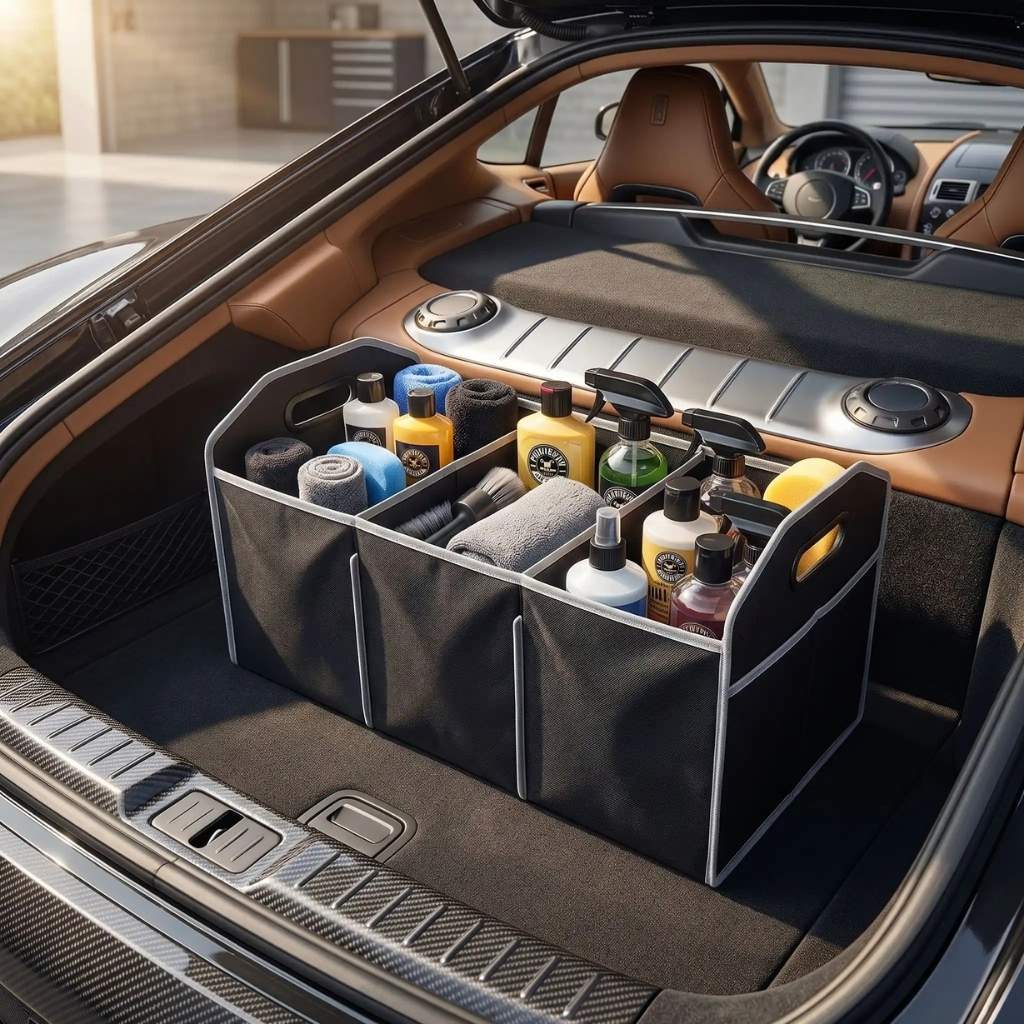 rangement coffre voiture dans voiture sport