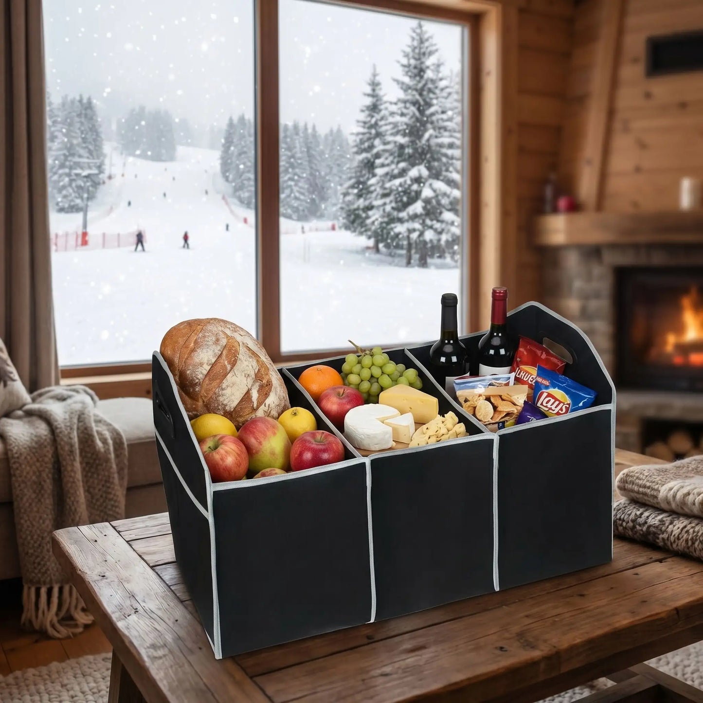 rangement coffre voiture extra large dans un chalet 