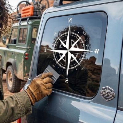 stickers voiture boussole sur un 4x4