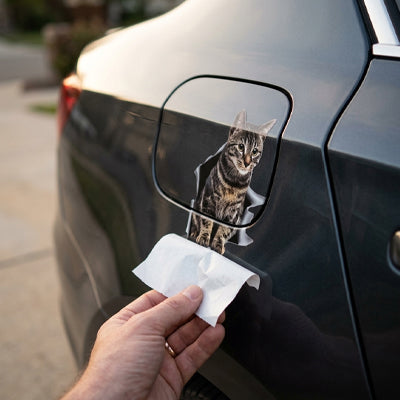 stickers voiture chat essence