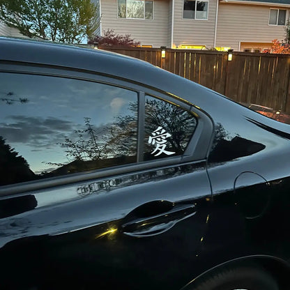 stickers voiture kanji amour blac
