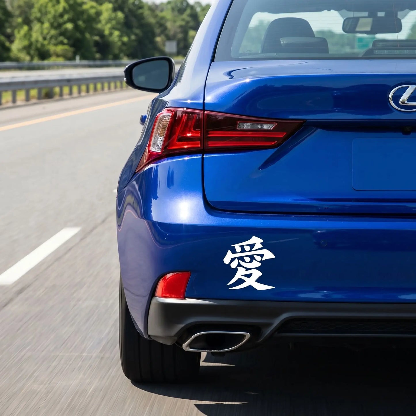 sticers voiture kanji amour lexus bleu