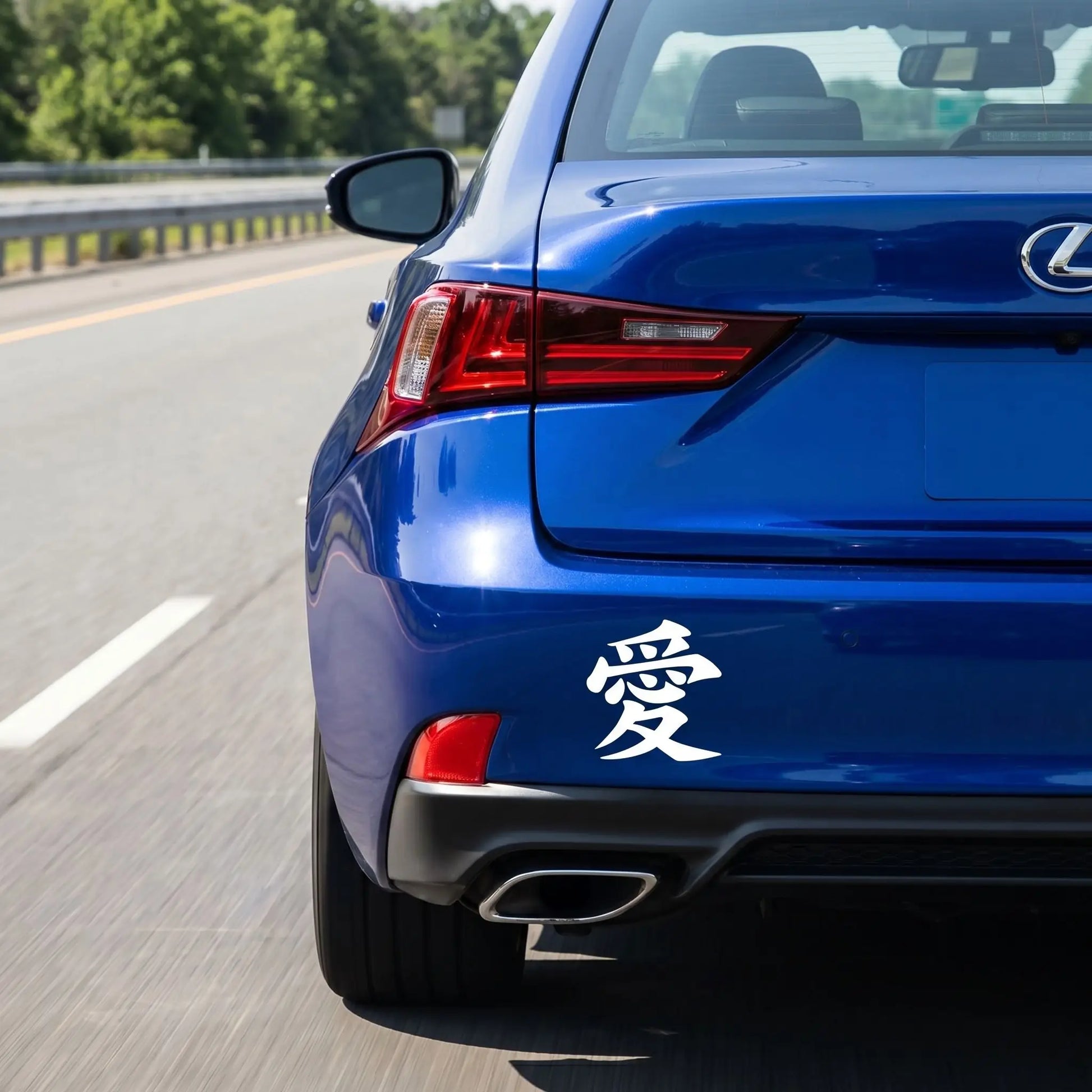 sticers voiture kanji amour lexus bleu