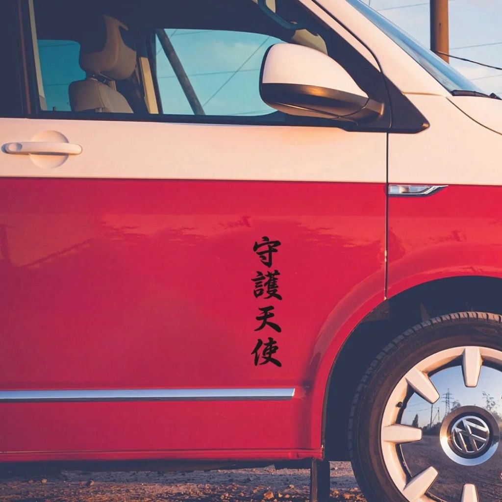 stickers voiture kanji ange noir