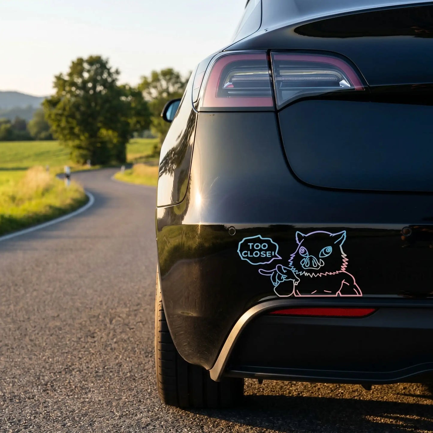 stickers voiture trop pres arc-en-ciel
