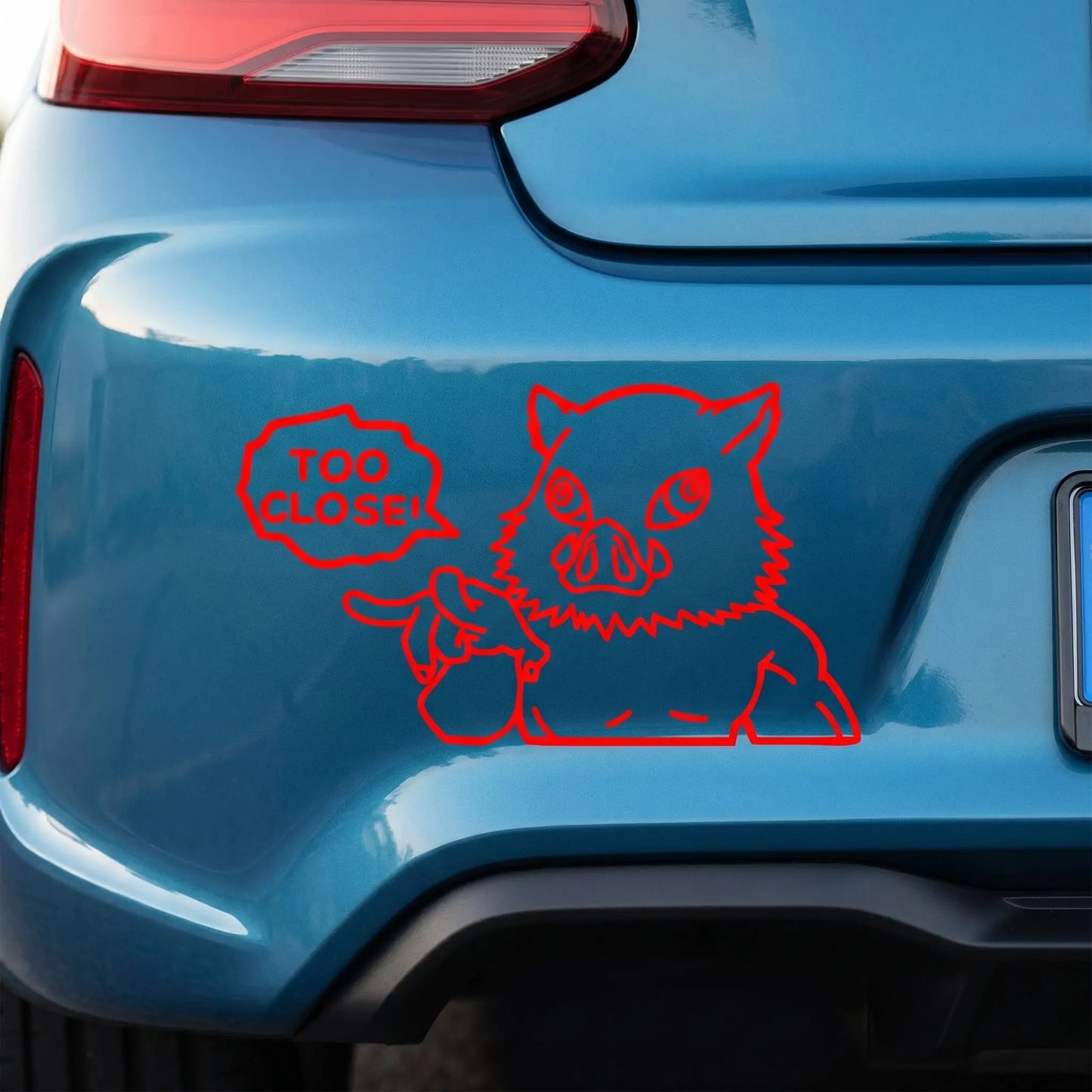 stickers voiture trop pres rouge